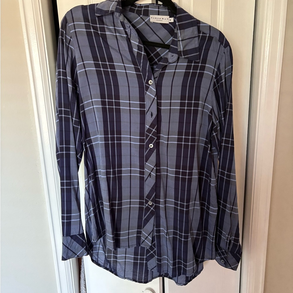 Harshman blue Plaid Shirt oversized